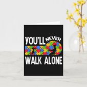 自閉症の意識あなた決して単独のサポート カード (黄色い花)