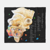 自閉症の意識があなたをライオン違うママにする フリースブランケット (正面(横))