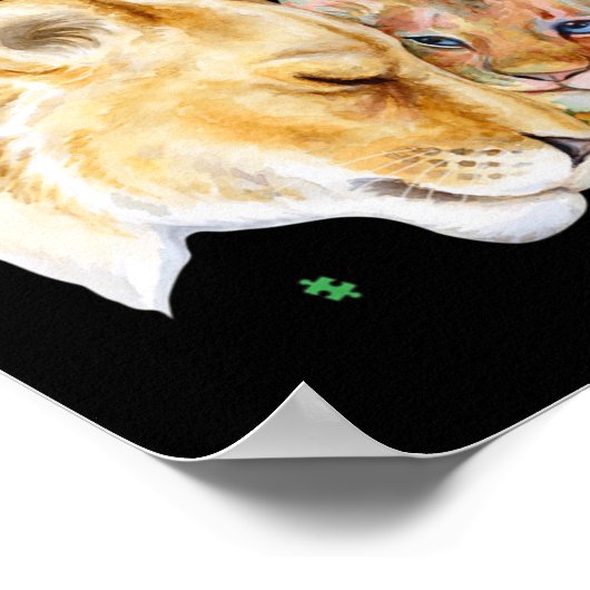 自閉症の意識があなたをライオン違うママにする ポスター (角)