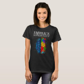 自閉症の意識が神経多様性を受け入れる脳Adhd Tシャツ (正面フル)