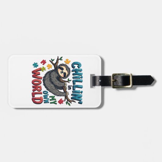 自閉症の意識が衰える私の世界で寒い ラゲッジタグ (正面横)