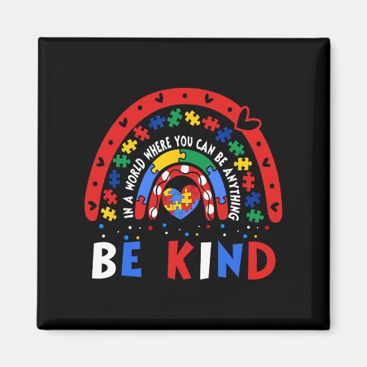 自閉症の意識なぜ先生少年の女の子アウティ マグネット (正面)