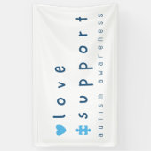 自閉症の意識の愛のサポートのバナー大きなサイン 横断幕 (縦)