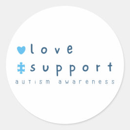 自閉症の意識の愛のサポートステッカーラベル ラウンドシール