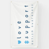 自閉症の意識の愛のサポートバナー屋外サイン 横断幕 (縦)