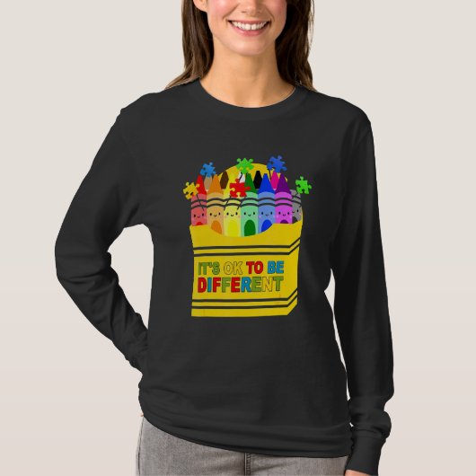 自閉症の意識の日の鉛筆それが違っていてもいい Tシャツ (正面)
