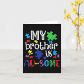 自閉症の意識の日私の兄は姉妹素晴らしである カード (黄色い花)