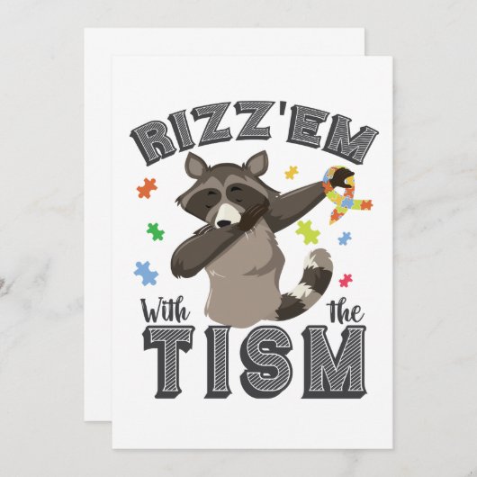 自閉症の意識はオポサムとリズーム 招待状 (正面/裏面)