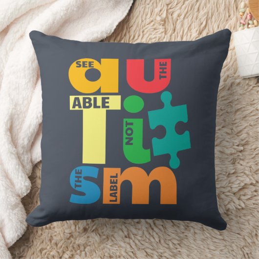 自閉症の意識はラベルではない可能性を参照 クッション (ブランケット)