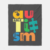 自閉症の意識はラベルではない可能性を参照 フリースブランケット (正面)