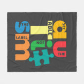 自閉症の意識はラベルではない可能性を参照 フリースブランケット (正面(横))