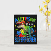 自閉症の意識は私の超大国の恐竜パズル カード (黄色い花)