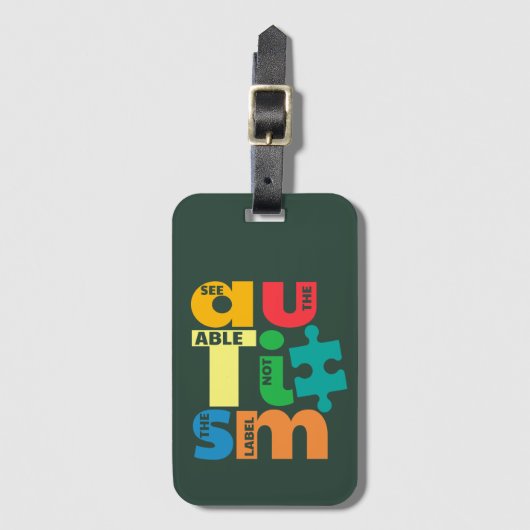 自閉症の意識は、ラベルではない可能性を参照 ラゲッジタグ (正面縦)