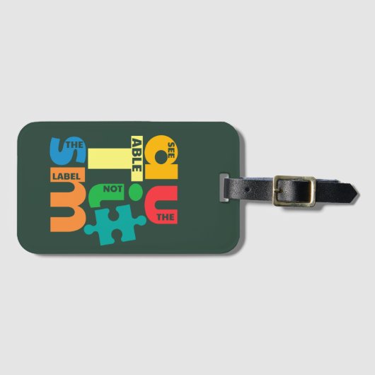 自閉症の意識は、ラベルではない可能性を参照 ラゲッジタグ (正面横)