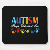自閉症の意識を受け入れる愛の自閉症モーメントを理解 マウスパッド (正面)
