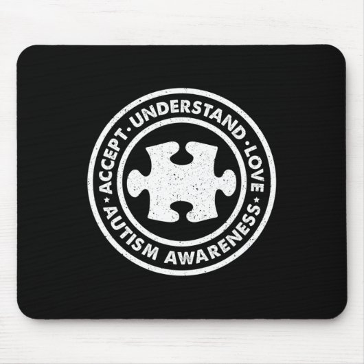 自閉症の意識を受け入れる愛を理解するヴィンテージ私 マウスパッド (正面)