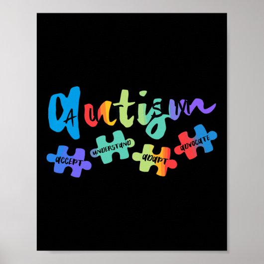自閉症の意識を受け入れる愛Asdレインボを理解 ポスター (正面)