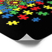 自閉症の意識を受け入れる愛Asdレインボを理解 ポスター (角)