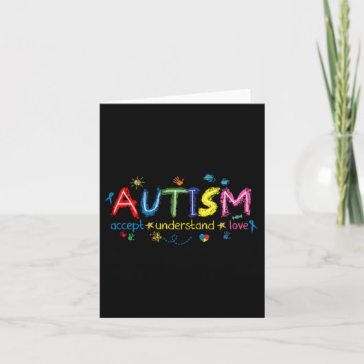 自閉症の意識を受け入れる理解Love Asd Suppor カード (正面)