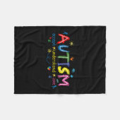 自閉症の意識を受け入れる理解Love Asd Suppor フリースブランケット (正面(横))