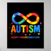 自閉症の意識を受け入れる理解Love Asd Suppor ポスター (正面)