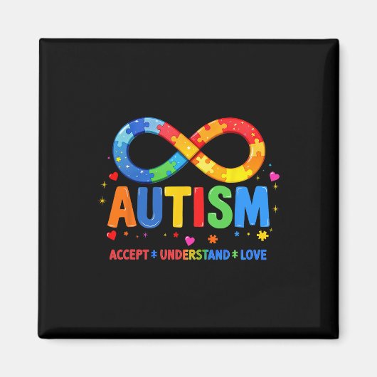 自閉症の意識を受け入れる理解Love Asd Suppor マグネット (正面)