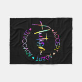 自閉症の意識を受け入れる適応主張自閉症ママ フリースブランケット (正面(横))