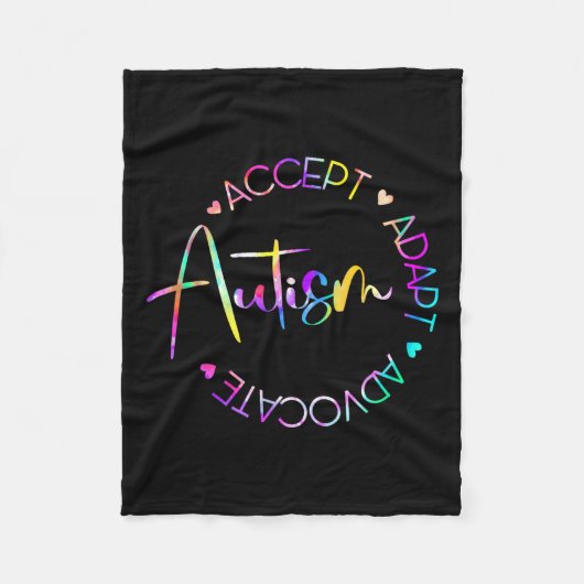 自閉症の意識を受け入れる適応主張自閉症ママ フリースブランケット (正面)