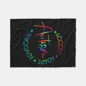 自閉症の意識を受け入れる適応主張自閉症ママ フリースブランケット (正面(横))