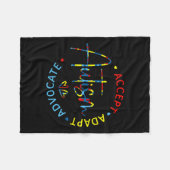 自閉症の意識を受け入れる適応主張自閉症ママ フリースブランケット (正面(横))