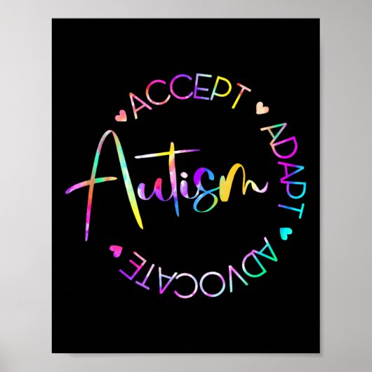 自閉症の意識を受け入れる適応主張自閉症ママ ポスター (正面)