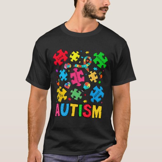 自閉症の意識を受け入れる適応主張自閉症ママ Tシャツ (正面)