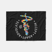 自閉症の意識を受け入れる適応自閉症モーメント フリースブランケット (正面(横))