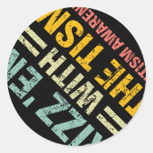 自閉症の意識を持つ子供たちとEmおもしろいをリズする ラウンドシール (正面)