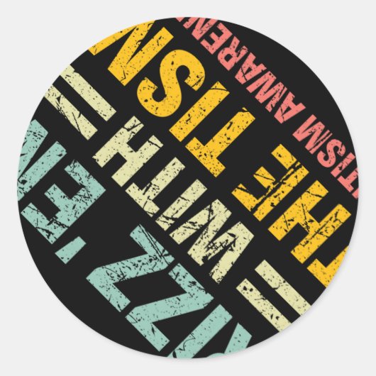 自閉症の意識を持つ子供たちとEmおもしろいをリズする ラウンドシール (正面)