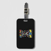 自閉症の意識を決与えしていない強い母親 ラゲッジタグ (正面縦)