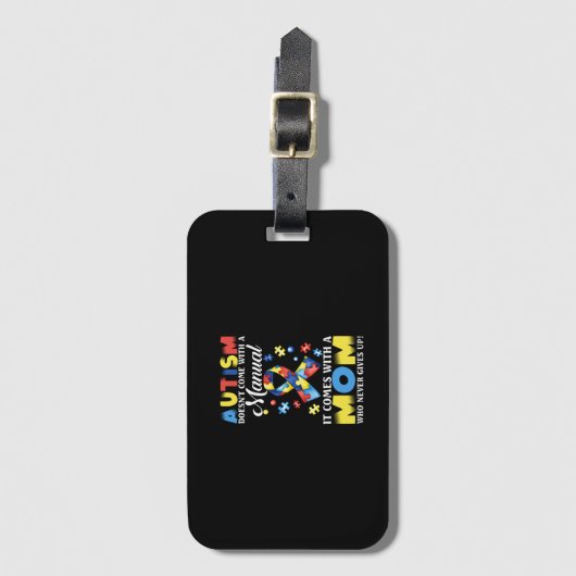 自閉症の意識を決与えしていない強い母親 ラゲッジタグ (正面縦)