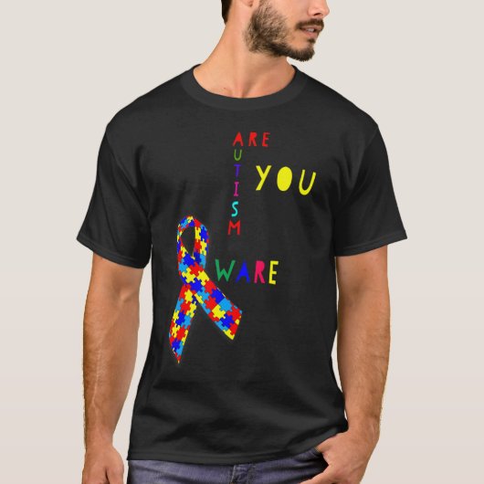 自閉症の意識を認識している Tシャツ (正面)