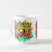 自閉症の意識オソーム母マグ コーヒーマグカップ (正面左)