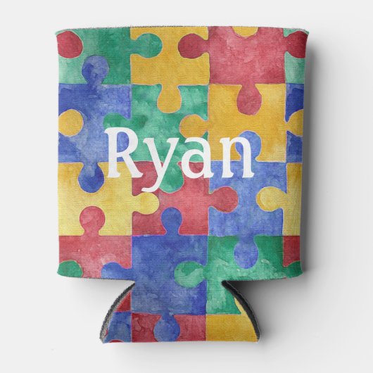 自閉症の意識パズルは冷却できる 缶クーラー (正面)