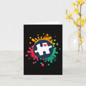 自閉症の意識パズルピース愛の自閉症サポート カード (黄色い花)