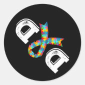 自閉症の意識パパ父親の受け入れDiffirent R ラウンドシール (正面)