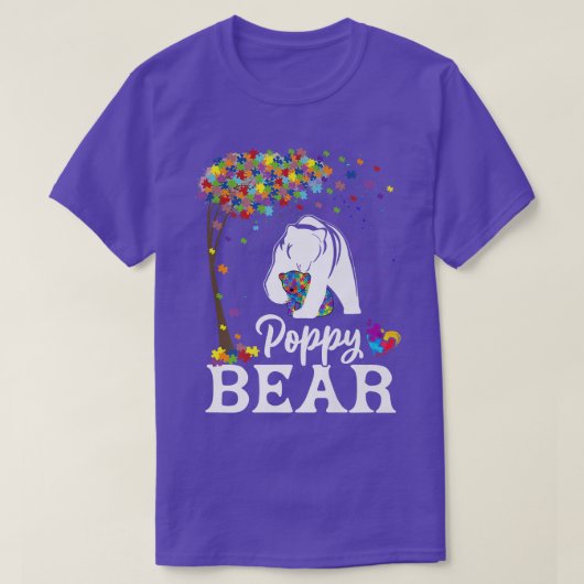自閉症の意識ポピークマのサポート自閉症プレミ Tシャツ (デザイン正面)