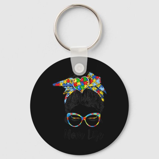 自閉症の意識母ライフシャツ女性モ キーホルダー (正面)