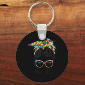 自閉症の意識母ライフシャツ女性モ キーホルダー (正面)