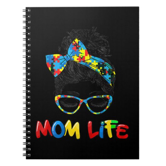 自閉症の意識母ライフシャツ女性モ ノートブック (正面)