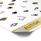 自閉症の意識違う金ゴールド ポスター (角)