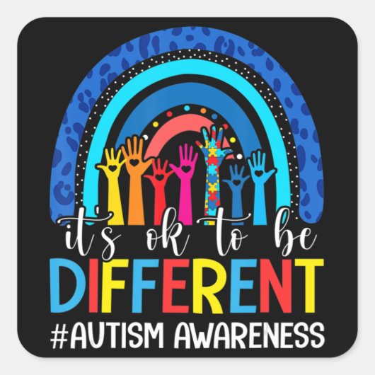 自閉症の意識違うLeopard Rでいい スクエアシール (正面)