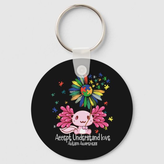 自閉症の意識,アクソロトル愛好家Tシャツ134 キーホルダー (正面)