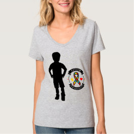 自閉症の意識 – 女性の基本的なVネックTシャツ Tシャツ